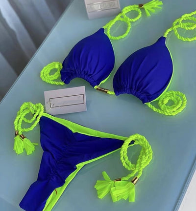 Triangle Braided Bikini Swimsuit