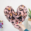 Cross-strap Fuzzy Leopard Slippers