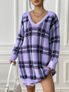 Loose Long-sleeved Plaid Dress