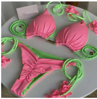 Triangle Braided Bikini Swimsuit
