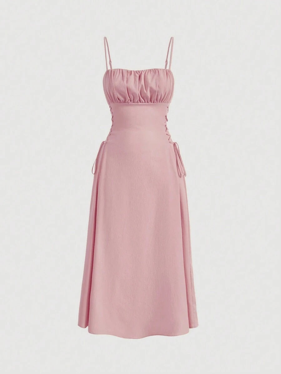 Spaghetti Straps Waist-tight Long Dress