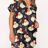 Autumn Christmas Digital Printing Lapel Short Casual Women's Home Pajamas Set