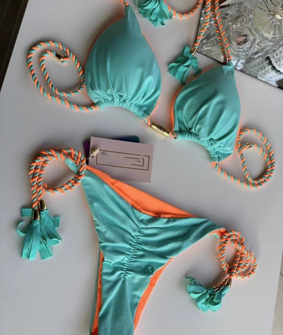 Triangle Braided Bikini Swimsuit