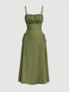 Spaghetti Straps Waist-tight Long Dress