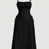 Spaghetti Straps Waist-tight Long Dress