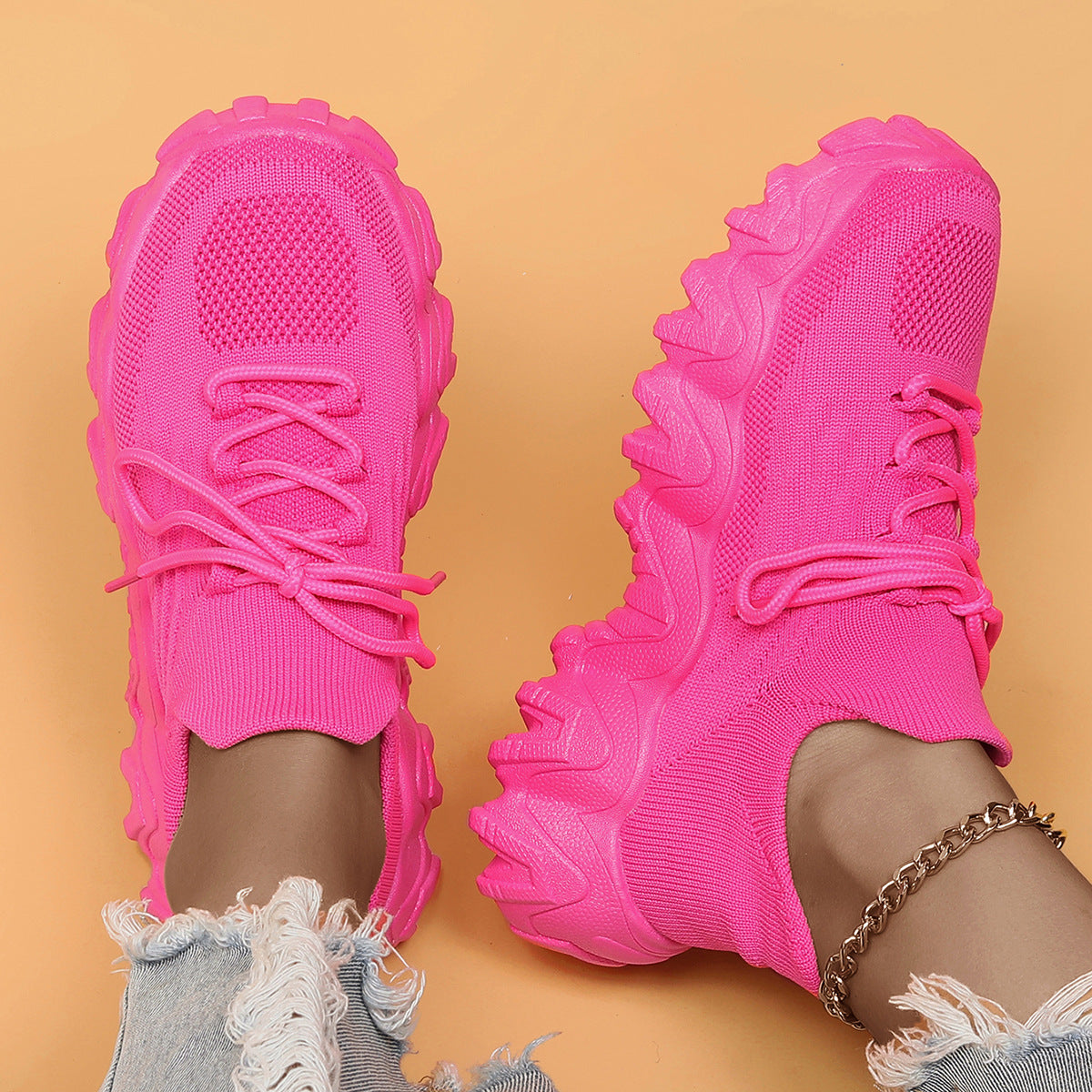 Simple Fly Woven Sock Shoes