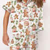 Autumn Christmas Digital Printing Lapel Short Casual Women's Home Pajamas Set