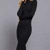 Long Sleeve High Neck Sweater Long Dress
