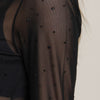 Long Slv Mesh W/rhinestone Top