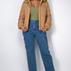 Insulated Zip-up Faux Fur Hooded Jacket