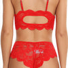 Red Christmas Pajamas Lace Burr Strap Sexy Lingerie