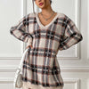 Loose Long-sleeved Plaid Dress